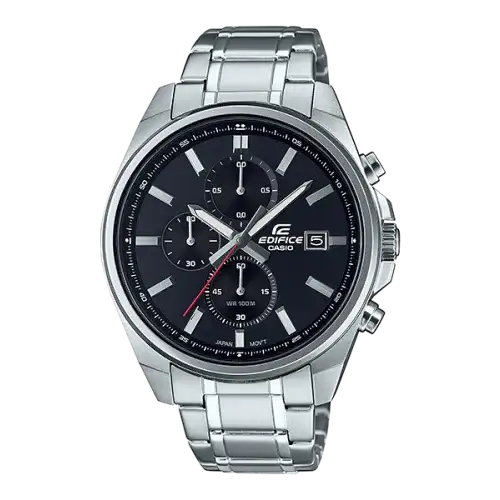 Casio Edifice EFV-610D-1AVUDF quartz chronograph watch with black dial and stainless steel bracelet