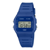 Casio F-91WB-2A1DF digital quartz watch in blue bio-based resin case and bracelet with grey LCD display
