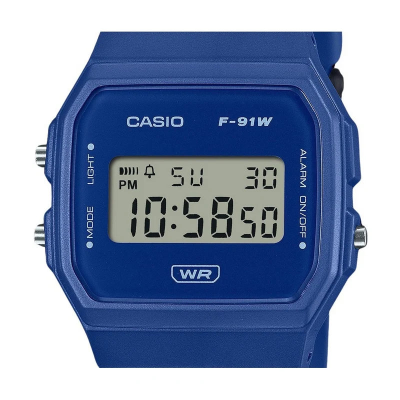Casio F-91WB Digital Quartz Blue Resin Watch (F-91WB-2A1DF)