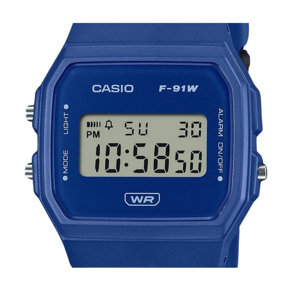 Casio F-91WB Digital Quartz Blue Resin Watch (F-91WB-2A1DF)