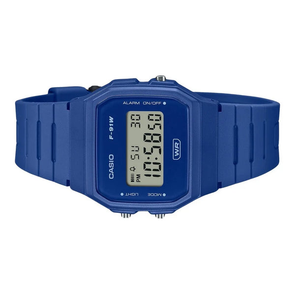 Casio F-91WB Digital Quartz Blue Resin Watch (F-91WB-2A1DF)