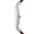 Fossil Minimalist 3H round 44mm stainless steel case at an angle