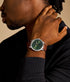 Brown leather strap with single-prong buckle on Fossil FS6094