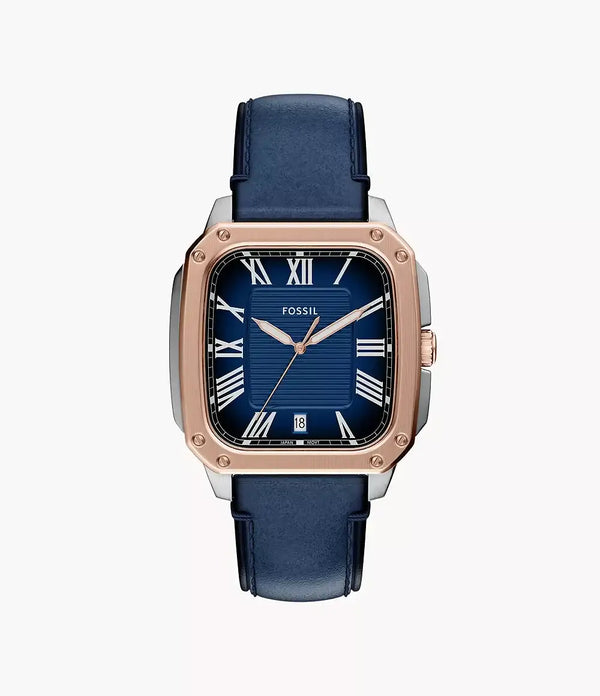 Fossil Crosby Blue Leather Square