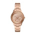 Fossil Stella Sport ES5106 rose gold-tone stainless steel women's multifunction watch with crystal bezel and sunray dial