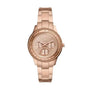 Fossil Stella Sport ES5106 rose gold-tone stainless steel women's multifunction watch with crystal bezel and sunray dial