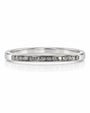 9ct white gold half eternity wedding band with channel-set round diamonds and polished finish