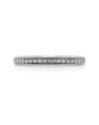 9ct white gold wedding band with grain-set round diamonds and milgrain edge detail