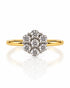 9ct yellow gold cluster engagement ring with seven round stones in claw setting