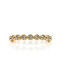 9ct yellow gold eternity band with round diamonds in continuous bezel setting