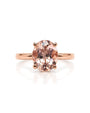 9ct rose gold solitaire engagement ring with 2.63ct oval morganite in four-claw setting