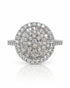9ct white gold engagement ring with double halo cluster and pavé-set diamond shoulders