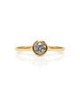 9ct yellow gold engagement ring with 0.25 carat round diamond in bezel setting