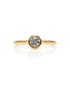 9ct yellow gold engagement ring with 0.25 carat round diamond in bezel setting