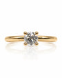 9ct yellow gold solitaire engagement ring with 0.36ct round diamond in four-claw setting