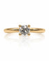 9ct yellow gold solitaire engagement ring with 0.36ct round diamond in four-claw setting