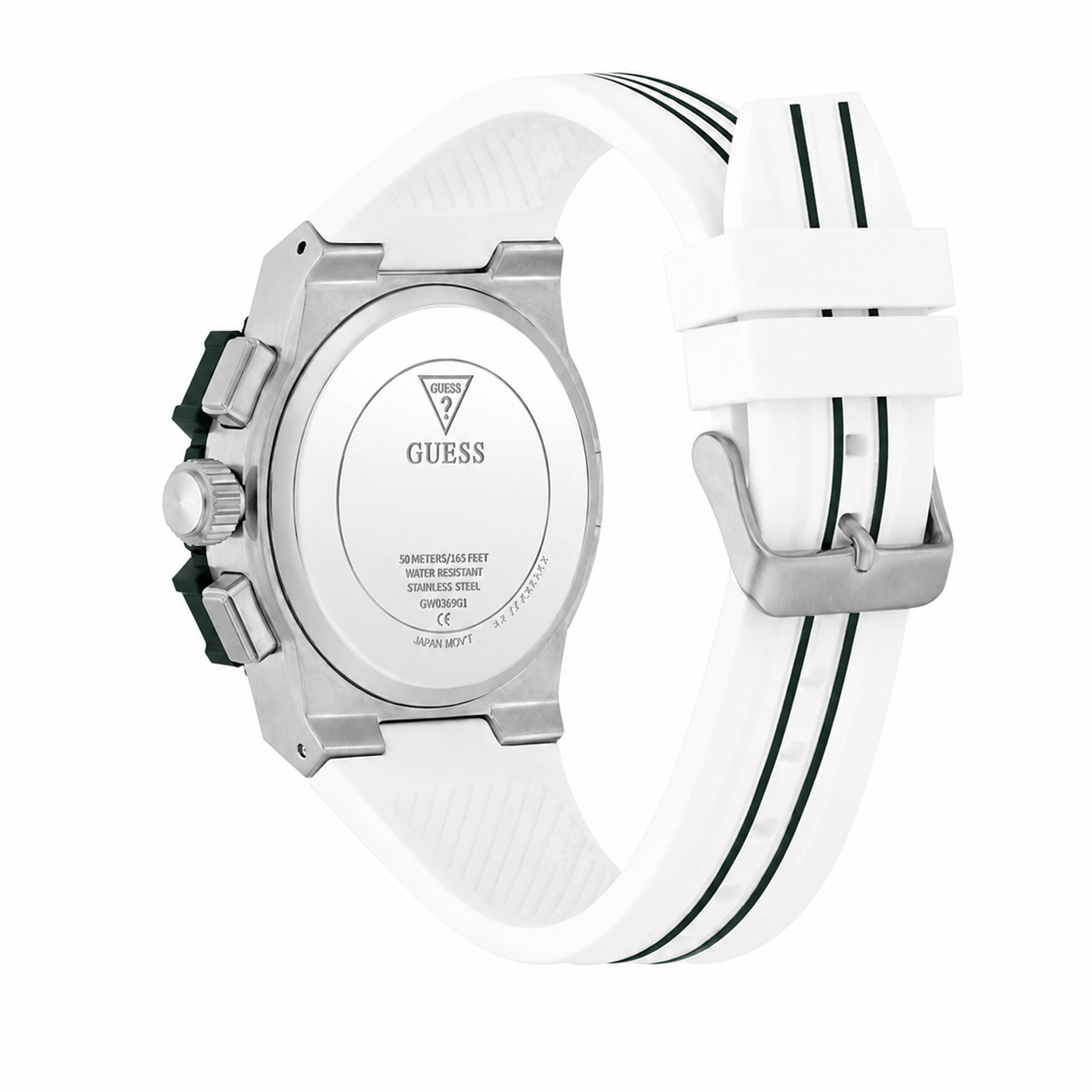 Guess Sport Multifunction Quartz Green Dial Silicone Strap Watch (GW1059G1)