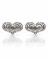 Pair of 9ct White Gold open heart diamond stud earrings with claw-set diamonds