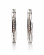 9ct white gold hoop earrings with a row of channel-set round diamonds