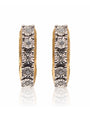 Pair of 9ct yellow gold huggie earrings with five illusion-set round diamonds each