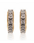 Pair of 9ct yellow gold huggie earrings with five illusion-set round diamonds each