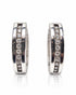 Pair of 9ct white gold huggie earrings with channel-set round diamonds and polished rails
