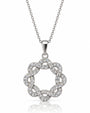 18ct white gold pendant with pavé diamonds in an intertwined circle on a cable chain