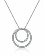 9ct white gold pavé diamond swirl pendant with two interlinked circles on a fine cable chain