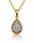 9ct yellow gold pear-shaped diamond cluster pendant on a 45cm cable chain