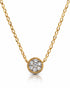9ct yellow gold seven-stone round diamond cluster pendant with rope-wire border on fine chain