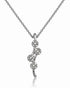 9ct white gold cluster pendant with four illusion-set discs on fine 45cm cable chain