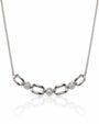 9ct white gold pendant with three illusion-set round diamonds on a fine curb chain