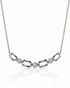 9ct white gold pendant with three illusion-set round diamonds on a fine curb chain