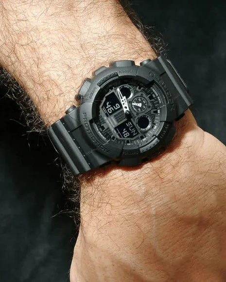 Casio G-Shock GA-100-1A1DR Quartz Ana-Digi Chronograph Black Resin Watch