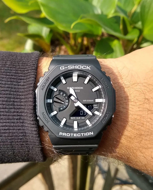 Casio G-Shock GA-2100-1ADR Carbon Core Guard Analog-Digital Black Resin Watch