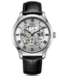 Rotary Greenwich Automatic Skeleton Dial Stainless Steel Watch GS02940/06 with black leather strap and exposed movement