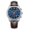 Rotary Henley GS05083/05BRN quartz chronograph watch with blue sunray dial, brown leather strap, and stainless steel case
