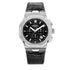 Rotary Regent GS05450/65 quartz chronograph watch with 40mm stainless steel octagonal case, black dial, three sub-dials, and black crocodile-embossed leather strap