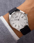 Rotary Ultra Slim 38mm round steel case with black hands and date