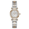 Guess Ginger GW0869L2 ladies quartz watch with 30mm two-tone rose gold and silver case, mother-of-pearl dial, crystal-set bezel, and stainless steel bracelet