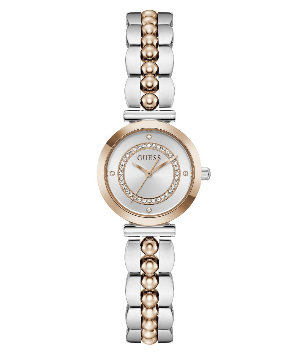 GUESS Leena ladies watch with silver sunray dial and two-tone steel bracelet