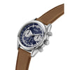 Guess Dawson Chronograph Quartz Blue Dial Stainless Steel Brown Leather Watch (GW0972G1)