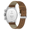 Guess Dawson Chronograph Quartz Blue Dial Stainless Steel Brown Leather Watch (GW0972G1)
