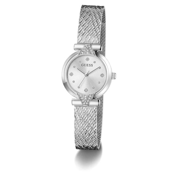 Guess Ladies 26mm Quartz Silver Dial Mesh Bracelet Watch (GW1086L1)