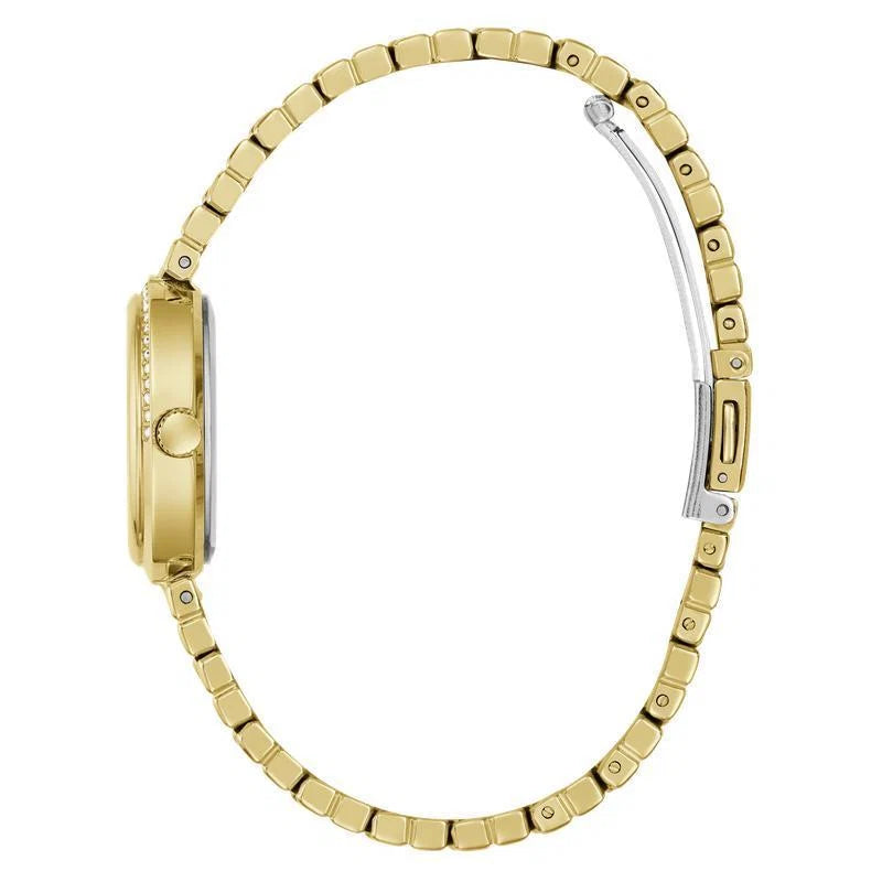 Guess Clara Quartz White Dial Gold-Tone Stainless Steel Ladies Watch (GW0930L2)