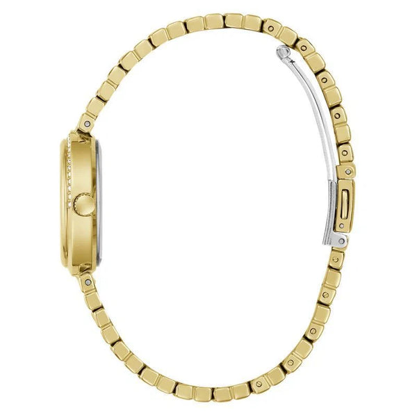 Guess Clara Quartz White Dial Gold-Tone Stainless Steel Ladies Watch (GW0930L2)