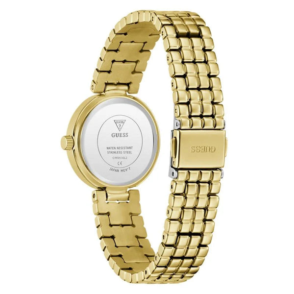 Guess Clara Quartz White Dial Gold-Tone Stainless Steel Ladies Watch (GW0930L2)