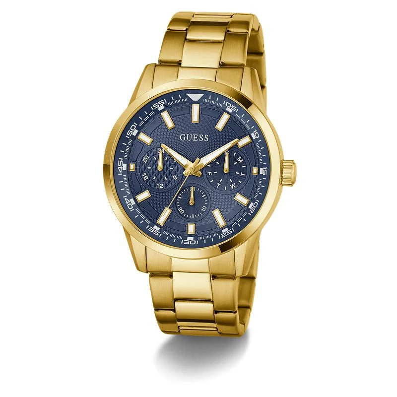 Guess Multi-Function Blue Dial Gold-Tone Stainless Steel Watch (GW0963G2)