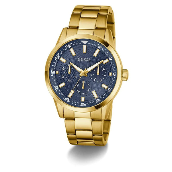 Guess Multi-Function Blue Dial Gold-Tone Stainless Steel Watch (GW0963G2)