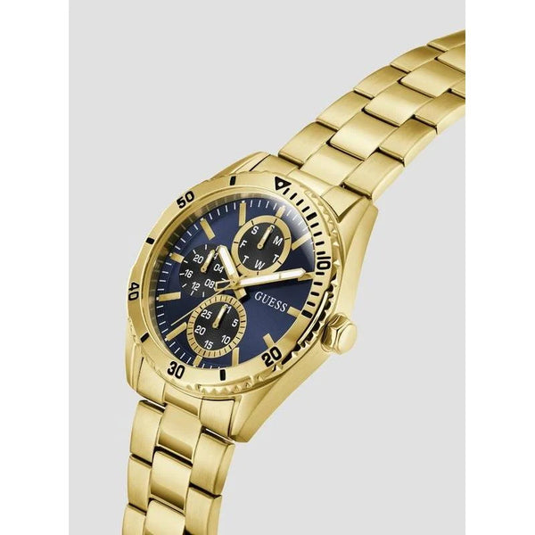 Guess Velocity Quartz Chronograph Blue Dial Gold-Tone Stainless Steel Watch (GW1061G2)